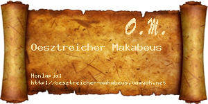 Oesztreicher Makabeus névjegykártya